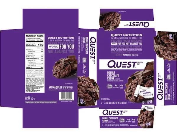 Quest Protein Bar - 12 Bars Double Chocolate Chunk