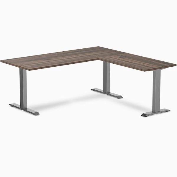 Desky Zero Melamine L-Shape Office Desk Jarrah Legno / 1800x750x1750x600mm / Space Grey