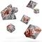 Oakie DOAKIE Dice RPG Set GemiDice - SILVER-RUST (7)