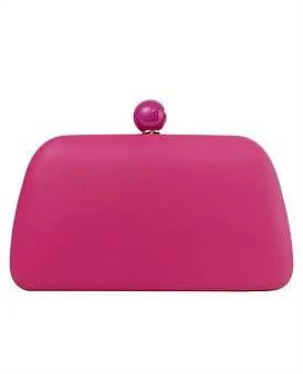 David Jones Gregory Ladner Textured Clutch With Tonal Clasp in Watermelon