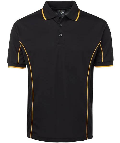 JB's Wear - Short Sleeve Piping Polo - 7PIP-Black / Gold-L