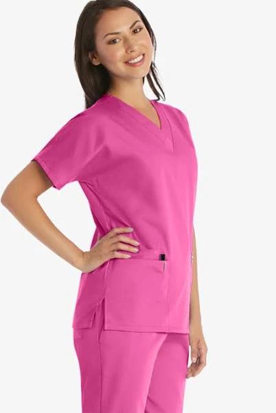 Cherokee Workwear 4700 Scrubs Top Womens V-Neck Shocking Pink XL