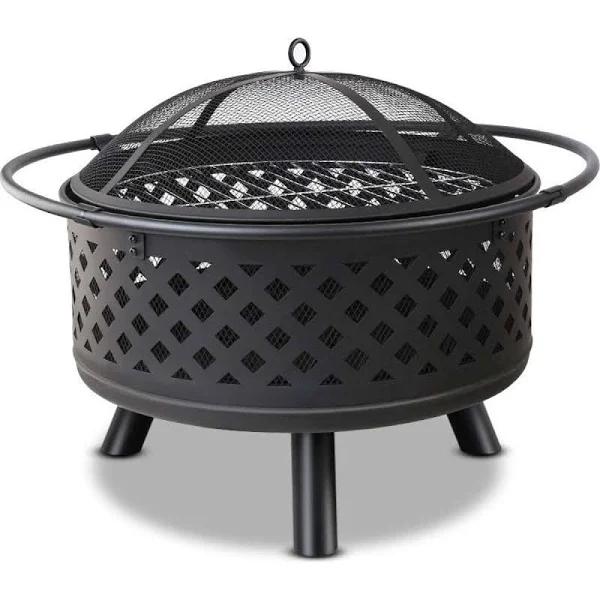 Fire Pit BBQ Grill Smoker Portable Outdoor Fireplace Patio