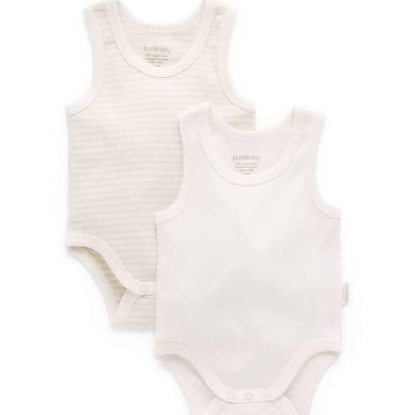 Purebaby 2 Pack Rib Bodysuit