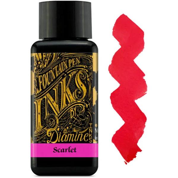 Diamine Fountain Pen Ink - Scarlet 30ml Bottle