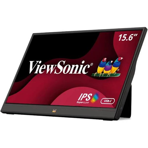 ViewSonic VA1655 15.6 Inch 1080P Portable IPS Monitor with Mobile Ergonomics, USB-C, Mini HDMI for Home and Office