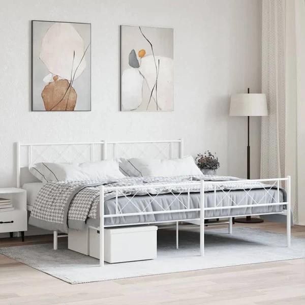 Bed Frame Bed Base Mattress Base with Storage Bedroom Furniture Metal vidaXL - Earn Everyday Rewards, AfterPay Available