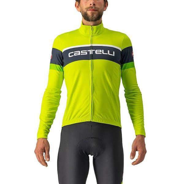 Castelli Passista Long Sleeve Jersey - Electric Lime/Savile Blue/Green