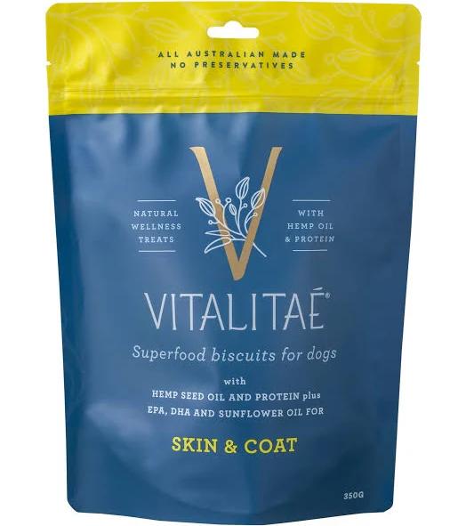 Vitalitae Biscuits Skin & Coat Superfood Dog Treat 350g