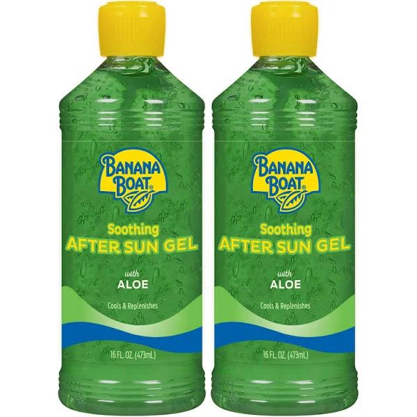 Banana Boat Soothing After Sun Gel with Aloe Twin Pack | After Sun Care Aloe Gel, After Sun Aloe, Sunburn Relief, 16oz Each