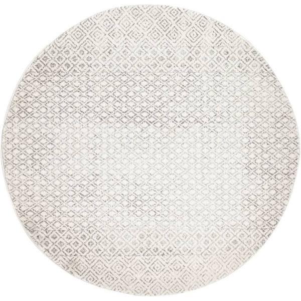 Evoke Diamond Grey Transitional Round Rug 240 x 240cm