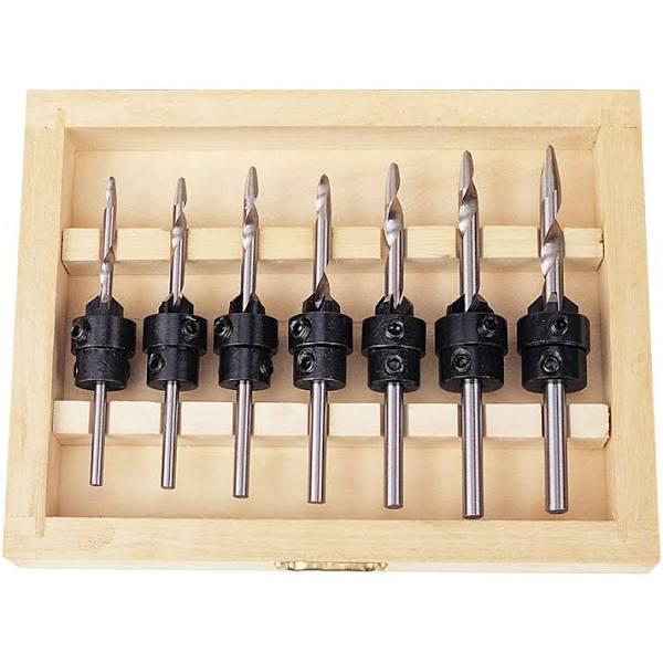 Carbatec 7 Piece Countersink Drill Bit Set