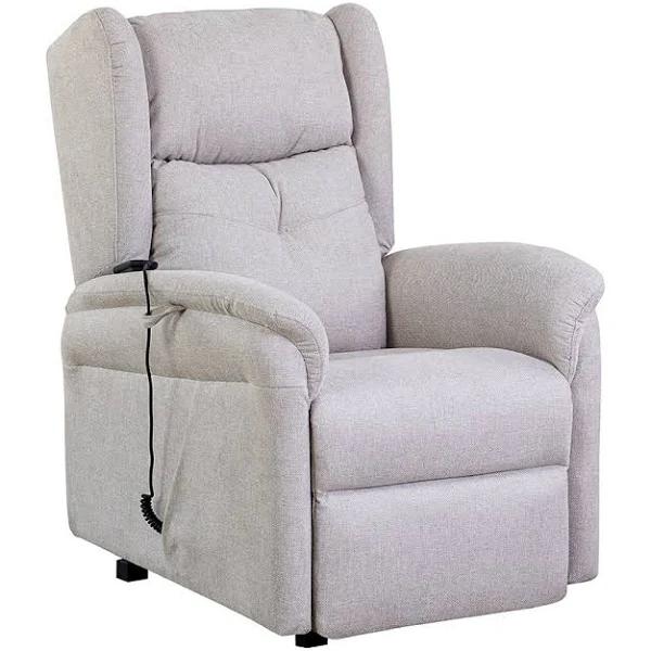 Power Lift Recliner Chair Classic Fabric Lounge Single Sofa Remote Control Beige