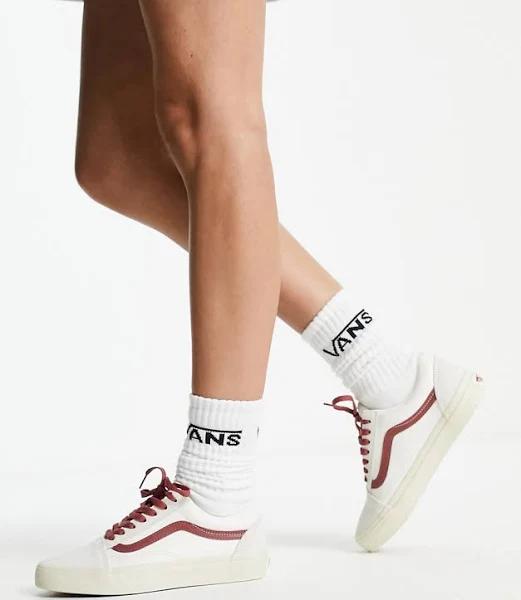 Vans Old Skool sneakers in off white and red-Neutral