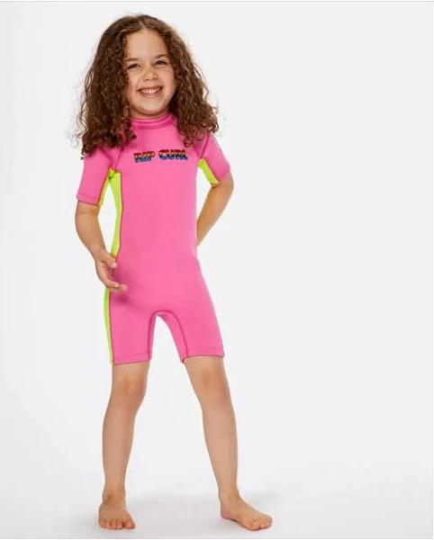 Rip Curl Groms Omega Back Zip Spring Suit Wetsuit Pink Size 5