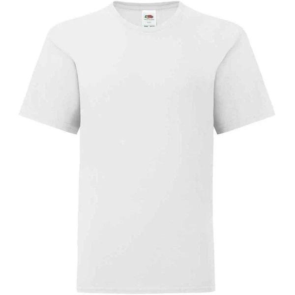 Fruit of The Loom Childrens/Kids Iconic T-Shirt White 7-8 Years Ringspun Cotton Kids T-Shirt