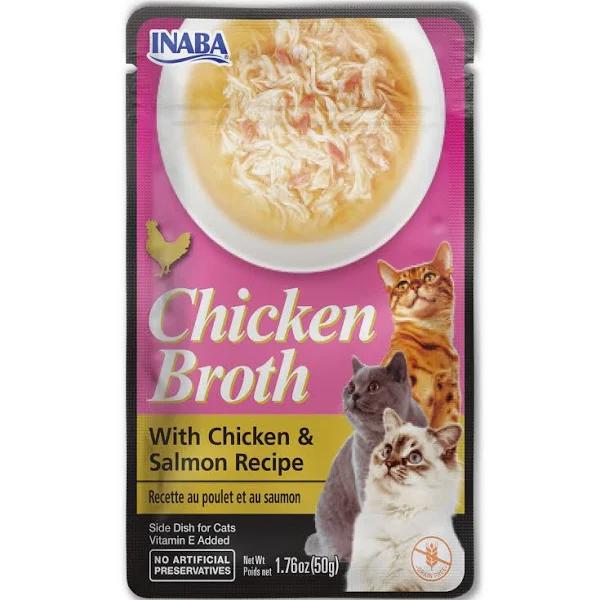 Inaba Cat Treat Chicken Broth With Chicken & Salmon | PeekAPaw