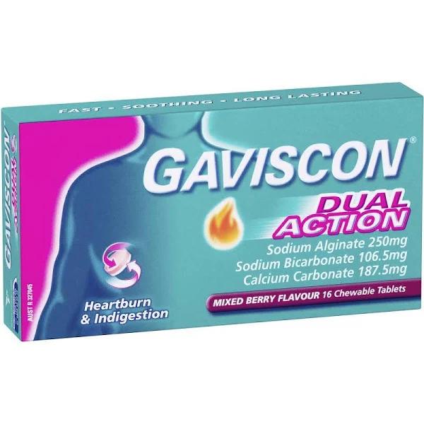 Gaviscon Dual Action Mixed Berry 16 Tablets