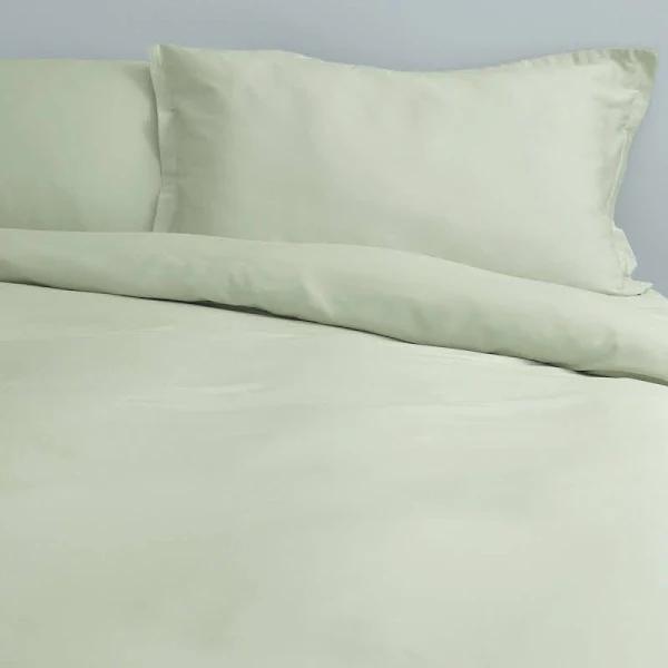 Canningvale Alessia Quilt Cover Set - Serene Green, Super King, Bamboo Cotton