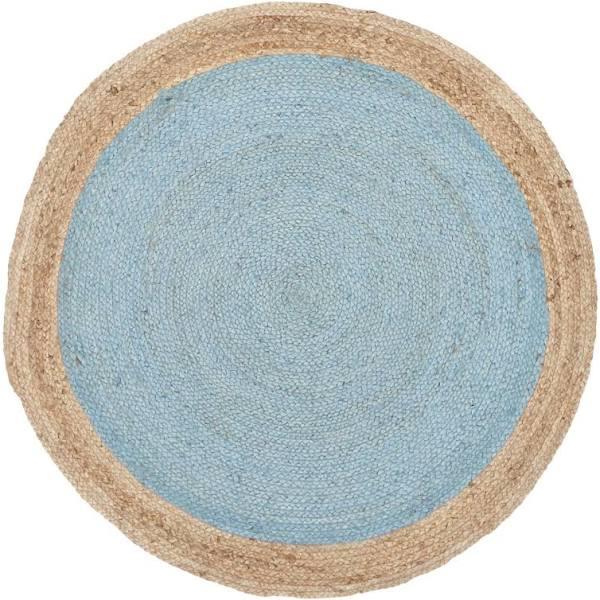 Round Jute Blue Rug 150X150CM