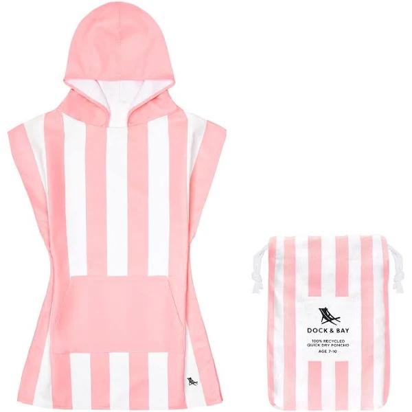 Dock & Bay Kids Beach Poncho Changing Robe - Cabana - Malibu Pink