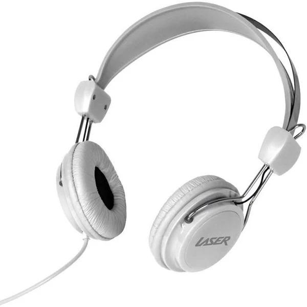 Laser Headphones Stereo Kids Friendly White