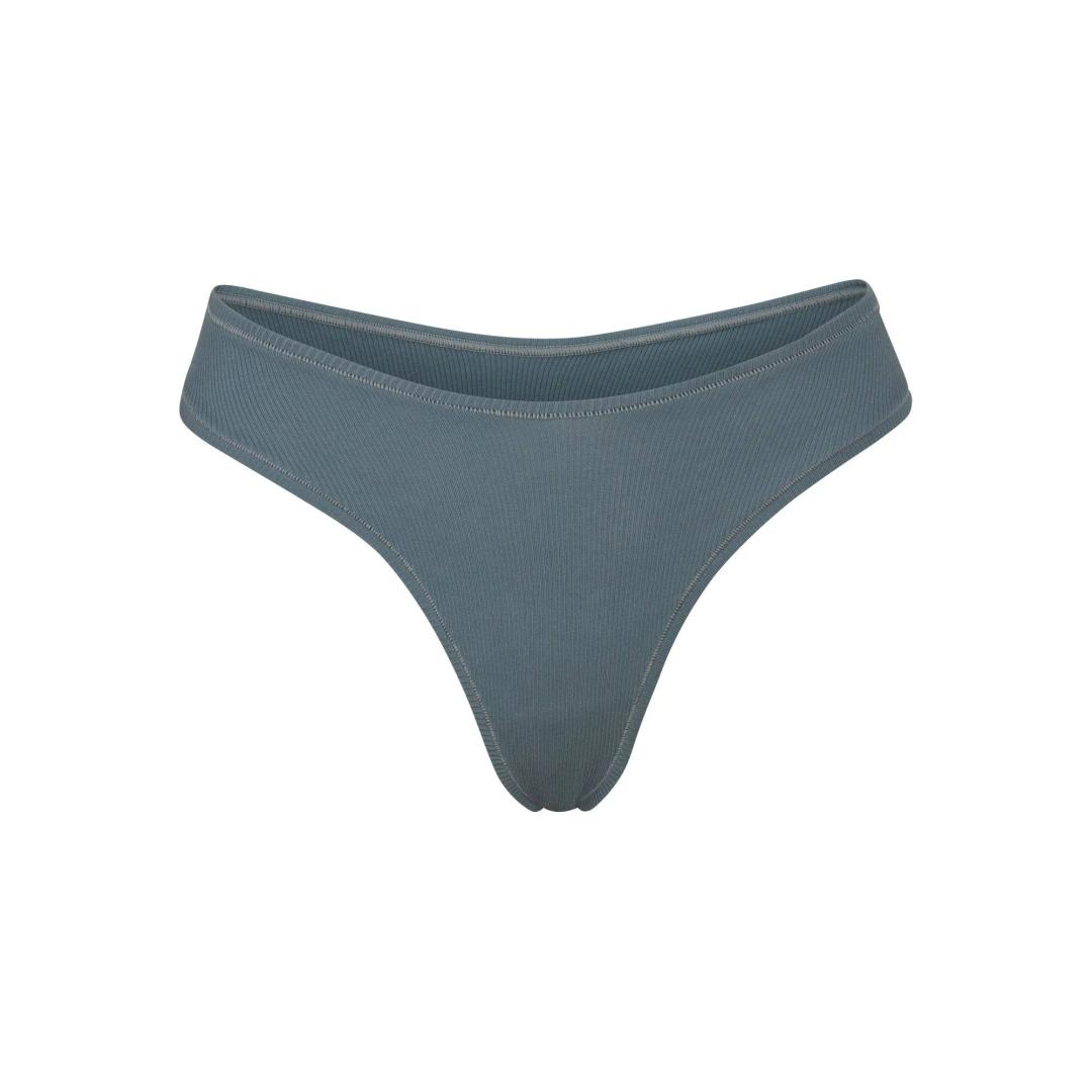 COTTON JERSEY DIPPED THONG | MINERAL