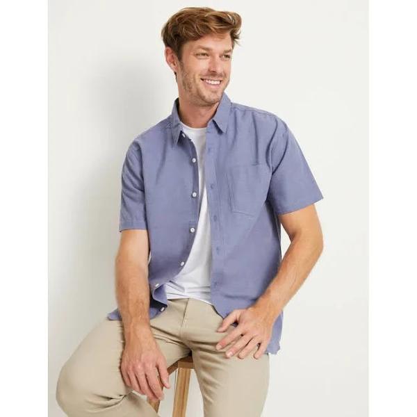 Rivers - Mens Tops - Textured Linen Short Sleeve Shirt