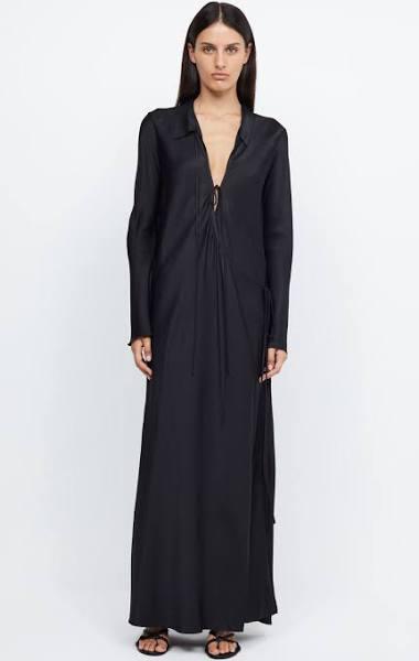 Emery Long Sleeve Tie Maxi Dress - Black Size 8 | Bec + Bridge