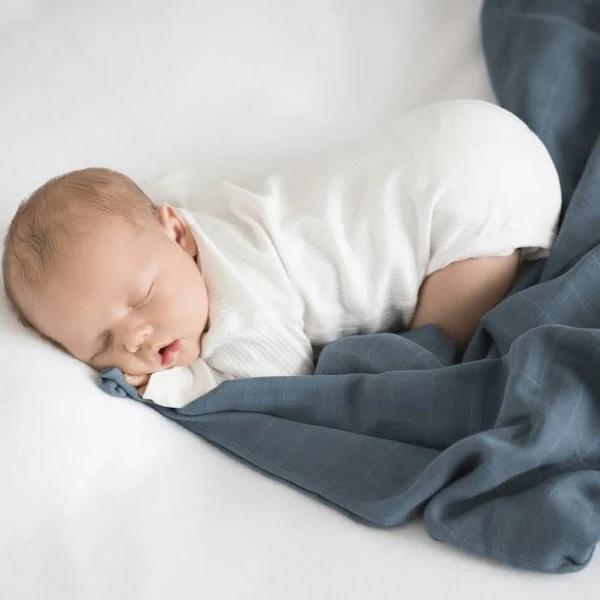 Snuggle Hunny Organic Baby Muslin Wrap Azure