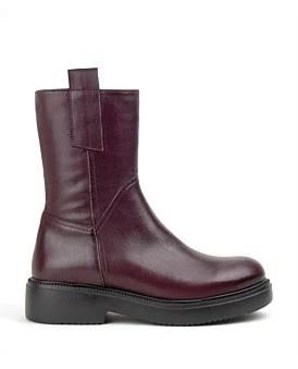 David Jones Edward Meller Udo Ankle Boot On Rubber Sole in Bordeaux, Size 36 EU