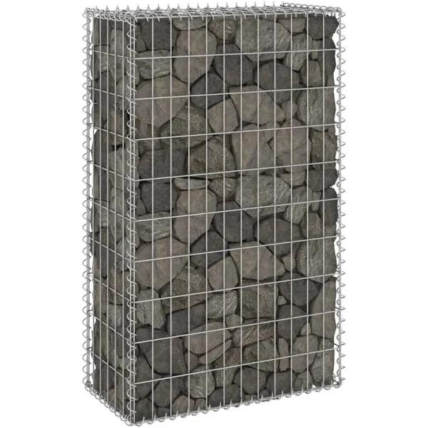 vidaXL Gabion Wall with Covers Galvanised Steel 60x30x100 cm