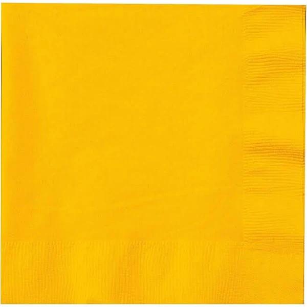 Luncheon Napkins 6.5"X6.5" 50/Pkg-School Bus Yellow