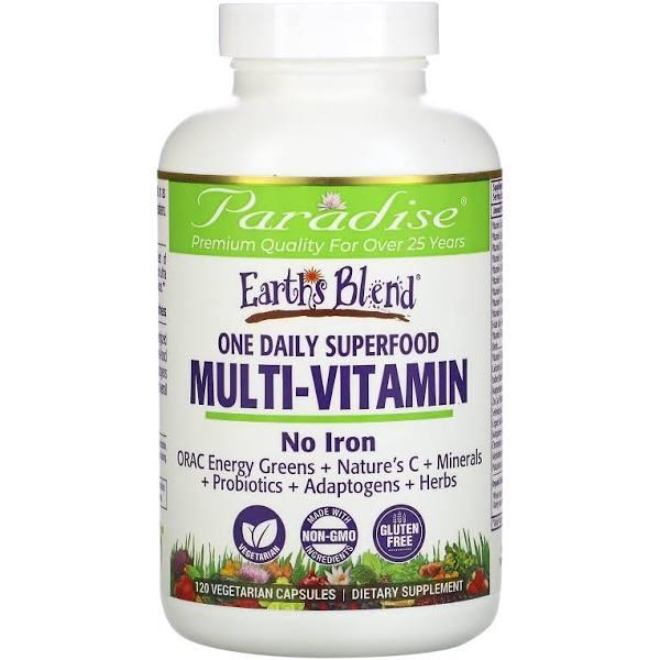 Paradise Herbs Earth's Blend One Daily Superfood Multi-Vitamin 120 Vegetarian Capsules