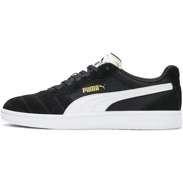 Astro Kick Unisex Sneakers in Black/White/Team Gold, Size 10, Textile by Puma