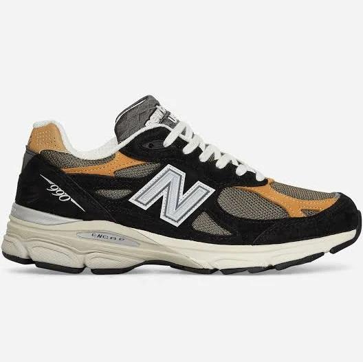 New Balance Men's Made in USA 990v3 Black/Tan - Size 8