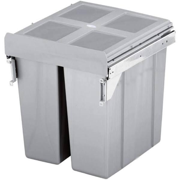 Elite Valet 90L Twin Side Mounted Slide-Out Concealed Waste Bin (60cm cupboard)