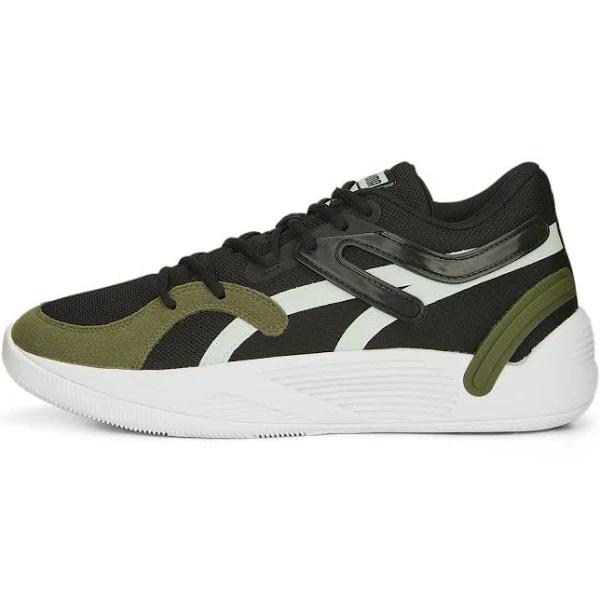 TRC Blaze Court Unisex Basketball Shoes in Black/Minty Burst/Dark Green Moss, Size 7 by Puma