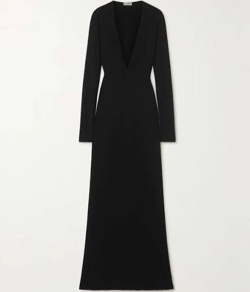 Saint Laurent Wool Gown - Women - Black Dresses - XL