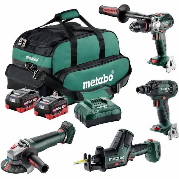 Metabo MET18BL4SB2HD5.5ES 18V 5.5Ah Cordless Brushless 4 Piece Kit - AU68402950