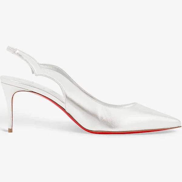 Christian Louboutin Hot Chick Nappa Slingback Pumps 70 - Silver - 37.5