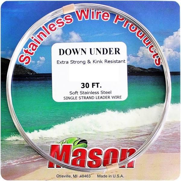 Mason Down Under 30' Single Strand Stainless Steel Wire Leader #40lb