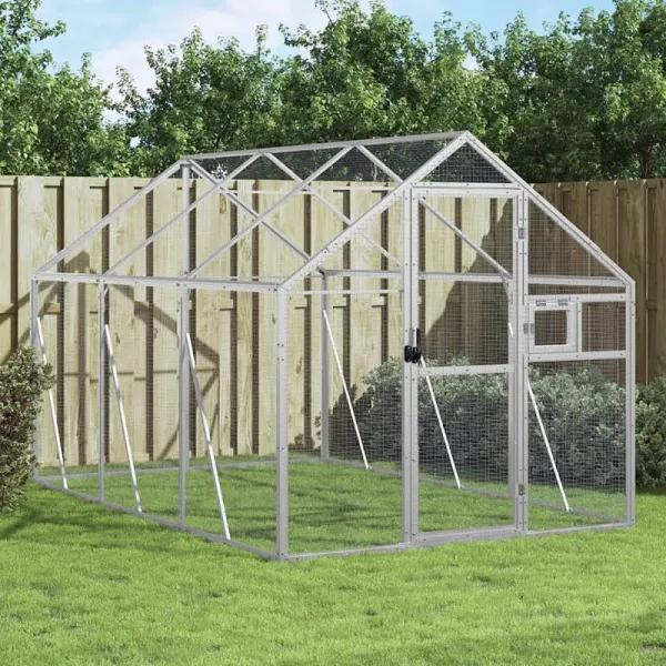 vidaXL Aviary Silver 1.79x3x1.85 M Aluminium