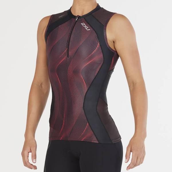 2XU Women's Compression Tri Singlet - Black/Red