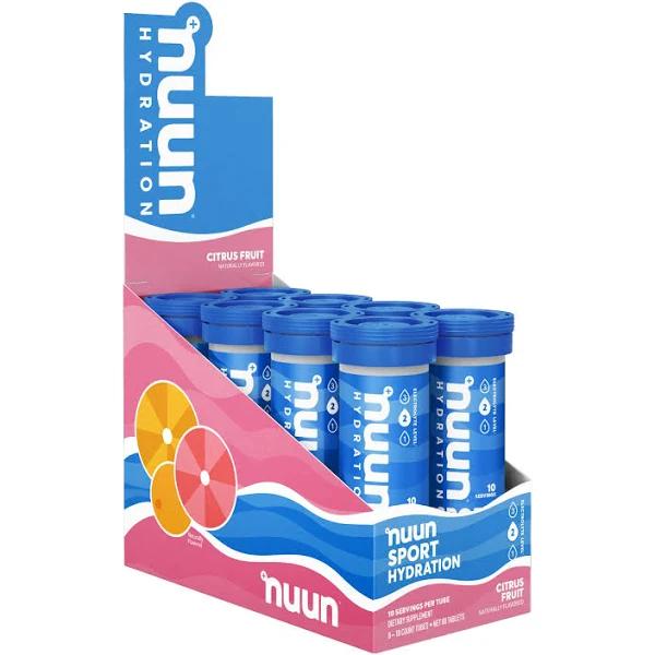 Nuun Sport Electrolyte Tablets for Proactive Hydration, Citrus Fruit, 8 Pack (80 Servings)