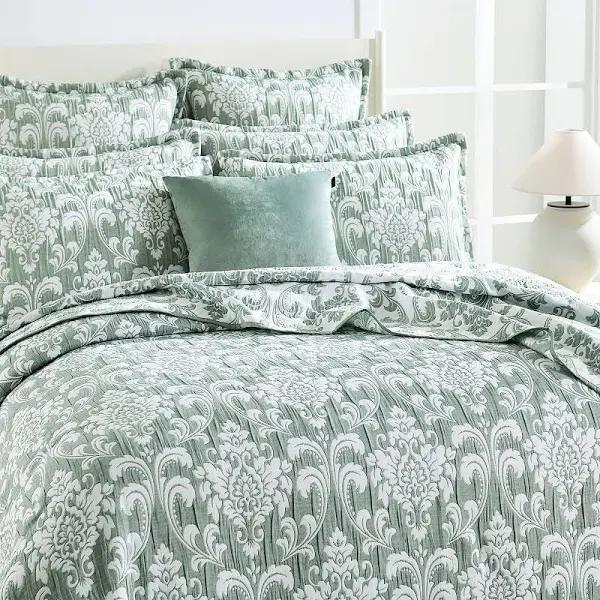 Super King Bed Renee Taylor TAHLIA Jacquard Coverlet Set Jade