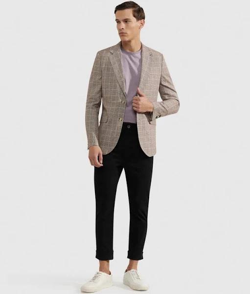 Oxford Blake Checked Blazer in Brown L