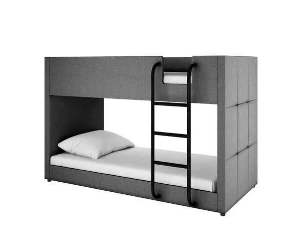 Liviana Fabric Bunk Bed - Dark Grey