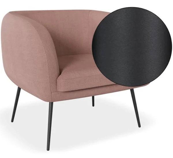 Amour Lounge Chair - Blush Pink - Matt Black Legs