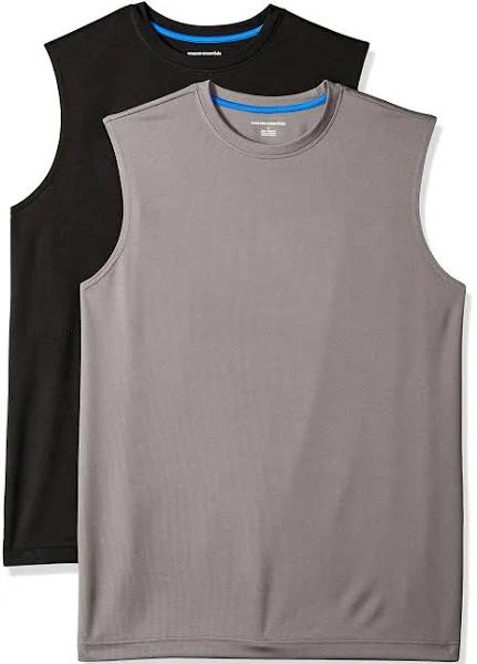 Amazon Essentials Men's Performance Tech Muscle Tank T-Shirt, Pack of 2